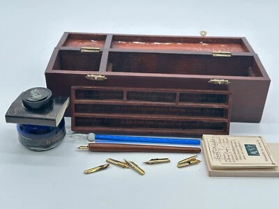 AM The Traveller's  Writing Chest + Calligraphy Tools  Wood Box, Ink - Image 1 of 4