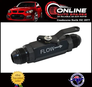 8AN Billet Aluminium Inline Fuel Shut-off Valve With a Cable Lever Black petrol - Picture 1 of 2
