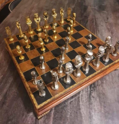 Scacciera vintage Da pedine in argento e oro degli anni 80 - Immagine 1 di 4