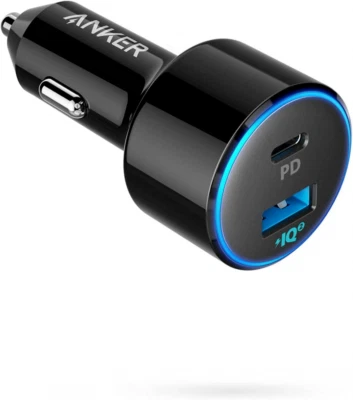 USB C Car Charger, Anker 49.5W PowerDrive Speed+ 2 Adapter with One Black - Image 1 of 4