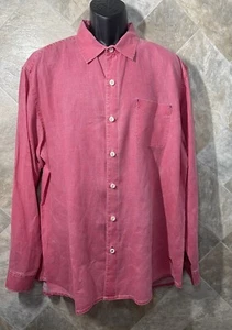 Tommy Bahama Men’s Shirt Sz XL Pink Linen Short Sleeve Button Up Relax Fit - Picture 1 of 8