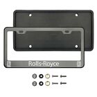 R0lls R0yce Laser Etched Black Chrome Stainless Steel License Frame Silicone