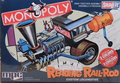 MONOPOLY READING RAIL-ROD CUSTOM LOCOMOTIVE MPC SNAP-IT PLASTIC MODEL CAR KIT - Image 1 of 4