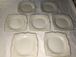 Platos de ensalada Princess House Pavillion, juego de 7, platos cuadrados de borde festoneado - Imagen 1 de 14