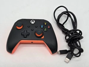 Xbox PDP 049-012 Wired Controller Orange And Black With Wire Tested And Works - Picture 1 of 3