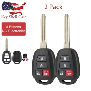 2 For 2012 2013 2014 2015 2016 2017 Toyota Camry Remote Key Fob Case Shell 4B - Picture 1 of 6