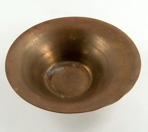 Antike handgefertigte signierte Bronze Schale Geschirr Sammlerstück selten Deko - Bild 1 von 5