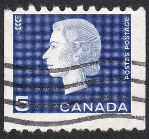 1962 CANADA ELIZABETH II 5¢ COIL STAMP, Used, Scott #409; CANADIAN SELLER - Picture 1 of 4