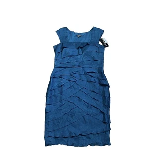 New Signature Sangria Modern Social Dress Slate Green Size 16 - Picture 1 of 3