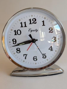 Equity Key Wound Alarm Clock With Loud Bell Silver 5.5" - Picture 1 of 11