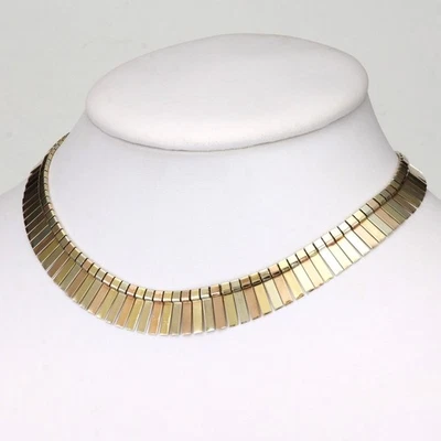 Collar Gargantilla Flexible Tricolor Italiano Oro 14kt Foto 1 de 4