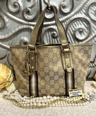 GUCCI GG Canvas And Leather Trim Small Tote 139261 - Image 1 of 4