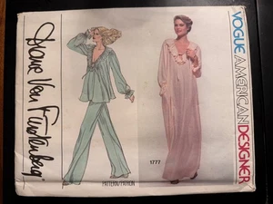 New Vogue 1777 Sewing Pattern DIANE VON FURSTENBERG Nightgown & Pajamas sz 10 - Picture 1 of 3