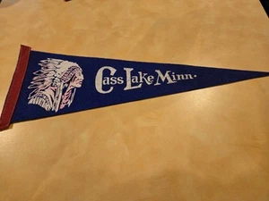 50er Jahre Cass Lake MN Filz Wimpel Indianer Kopfschmuck 18 cm TOP - Bild 1 von 3
