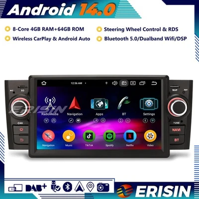 8-Core Android 14 Autoradio GPS per Fiat Grande Punto Linea DAB+ CarPlay FM Navi - Immagine 1 di 4