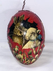 Antique German EASTER Paper Mache Egg Candy Container African American Child - Picture 1 of 19