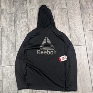 Reebok Men's Modern Pullover Hoodie Size Medium Black NWT - Picture 1 of 11