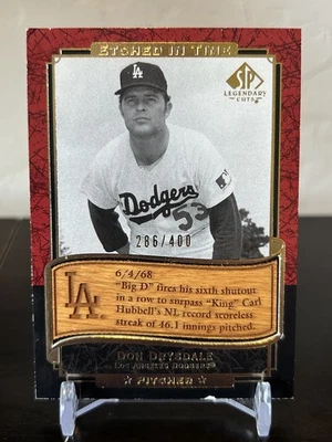 2003 SP Legendary Cuts #ET-DO Don Drysdale Gravado no Tempo /400 Dodgers - Imagem 1 de 2
