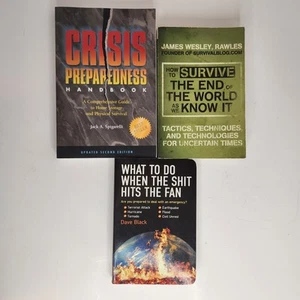 Prepper Survival Books (3) Crisis Preparedness, Survive the End, Hits the Fan - Picture 1 of 23