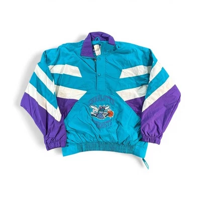 Chaqueta De Colección Charlotte Hornets Para Hombres Verde azulado Medio NBA Baloncesto Starter Años 90 Nueva Con Etiquetas Foto 1 de 4