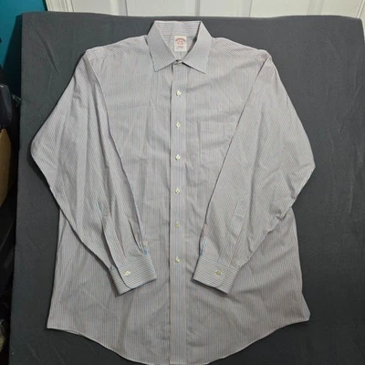 Camisa de vestir Brooks Brothers para hombre 34 16 ajuste tradicional a rayas de algodón manga larga Foto 1 de 4