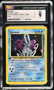Suicune 1st Edition 14/64 Neo Revelation Holo Rare Pokemon CGC 9 MINT - Picture 1 of 3