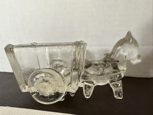 PAQUETE/PORTA DULCES VINTAGE CRISTAL CABALLO Y CARRO AZÚCAR 1940 - Imagen 1 de 4