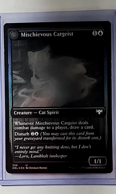 MTG Magic The Gathering Innistrad Double Feature Foil #336 Mischievous Catgeist - Image 1 of 2