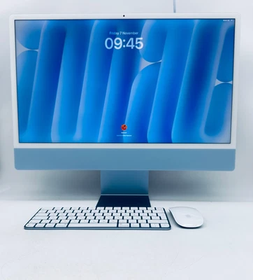 Apple iMac 24 4.5K M3, 8GB RAM 256GB SSD 8-Core CPU 10‑Core GPU Blue 4 X Ports - Image 1 of 4