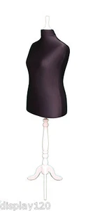 DELUXE Size 18 Female Dressmakers Dummy Mannequin Tailor BLACK Bust White Stand - Picture 1 of 4