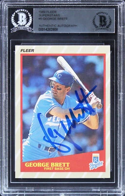 Royals George Brett Authentic Signed 1989 Fleer Superstars #5 Card BAS Slabbed — 第 1/2 张图片