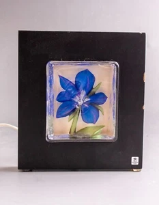 Mats Jonasson Crystal Flower Sculpture With Lighting Målerås Sweden Signed - Picture 1 of 6