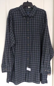 Mens HB Harbor Bay Check Plaid Shirt Size 3XL Long Sleeve Button Down one Pocket - Picture 1 of 21