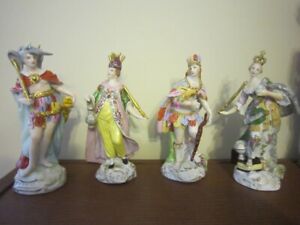 Sitzendorf porcelain set of figurines - 4 Continents, made in Germany