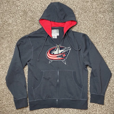 NHL Old Time Hockey Causeway Collection Columbus Blue Jackets Hoodie Size M Cover