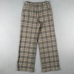 American Eagle Pants Women’s 0 Regular Plaid Super High Rise Baggy Wide Leg - Picture 1 of 24