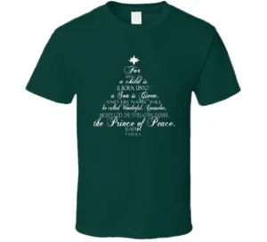 For Unto Us A Child Is Born Christmas Bible Verse Christian Gift T Shirt - Picture 1 of 9