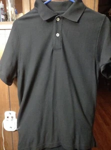 Lee Henley Short Sleeve Black Dress Shirt Size Medium - Picture 1 of 6