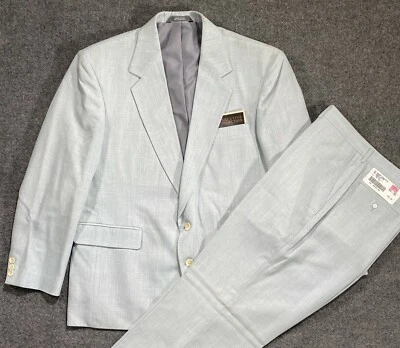 NUEVO CON ETIQUETAS ~ Traje Retro Vintage Poliéster/Rayón 44S Chaqueta 38x32 Pantalones 2-Btn/Solapa Ancha Foto 1 de 4