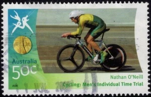 Estampilla de Nathan O'Neill 50c de los Juegos de la Commonwealth 2006 buena usada - Imagen 1 de 1