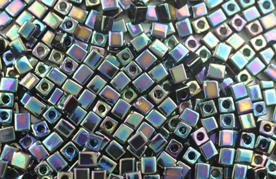 100 CUBOS MIYUKI OPACOS ARCO IRIS NEGROS 4MM Foto 1 de 1
