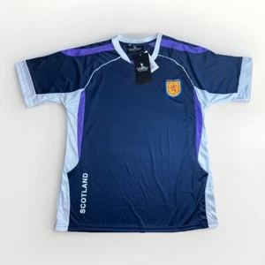 Football Nations Adult Scotland Flag & Patch Navy Soccer Shirt/Jersey|Size:L - Picture 1 of 18