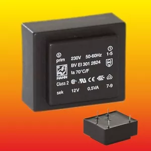 12 V 0,5 VA 230 V 50/60 Hz DRUCK TRAFO NETZWANDLER BVEI3012824 - Bild 1 von 1