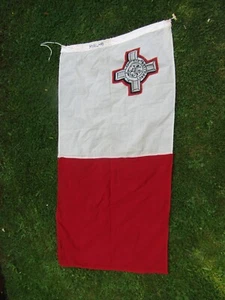 Vintage Malta Flagge - Haus der Flaggen - Paneel genähte Wolle - 55 Zoll x 28 Zoll - Bild 1 von 4