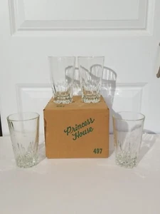 PRINCESS HOUSE Vintage Tumblers Set of 4 in box, heavy crystal glasses, 5 inches - Picture 1 of 8