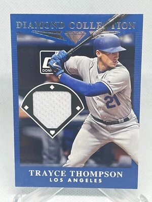 Trayce Thompson 2017 Panini Donruss Diamond Collection Game Used Jersey XebX - Image 1 of 2