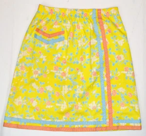 Lilly Pulitzer VTG 70s Yellow Orange Blue Barbeque Pool Skirt S/M Waist 29"-31" - Picture 1 of 12