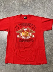 90s Vintage Harley Davidson HOG Indiana Hoosier Hills Big Red Chapter Size L NOS - Bild 1 von 6