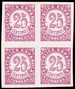 España 1938. Cifras. Edifil x 749. Bloque 4. Sin dentar. Precioso y escaso. - Picture 1 of 1