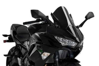 Puig Z-Racing Screen Windshield Black Opaque Kawasaki Ninja 650 2020 - 2024 - Image 1 of 4